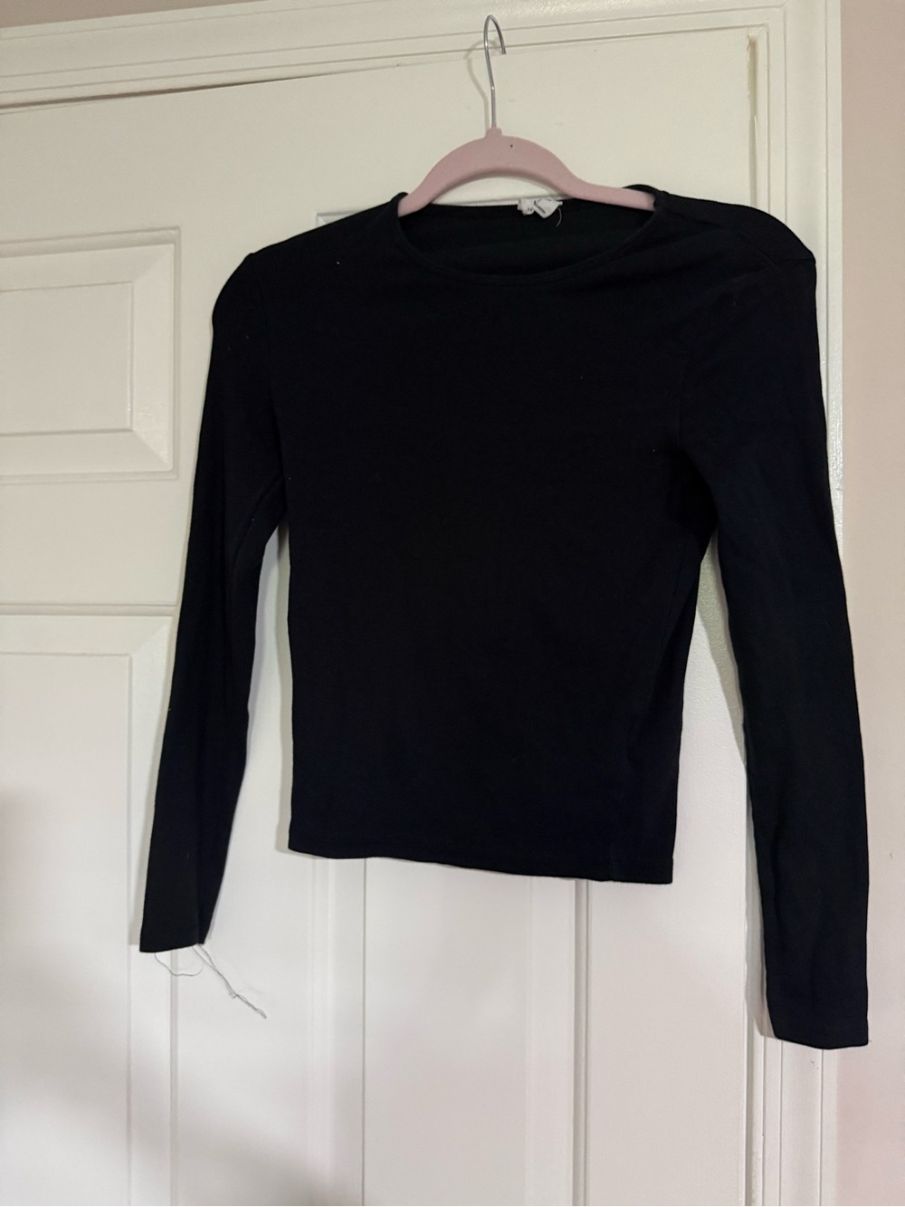 Cotton On Black Long-Sleeve Crewneck Top